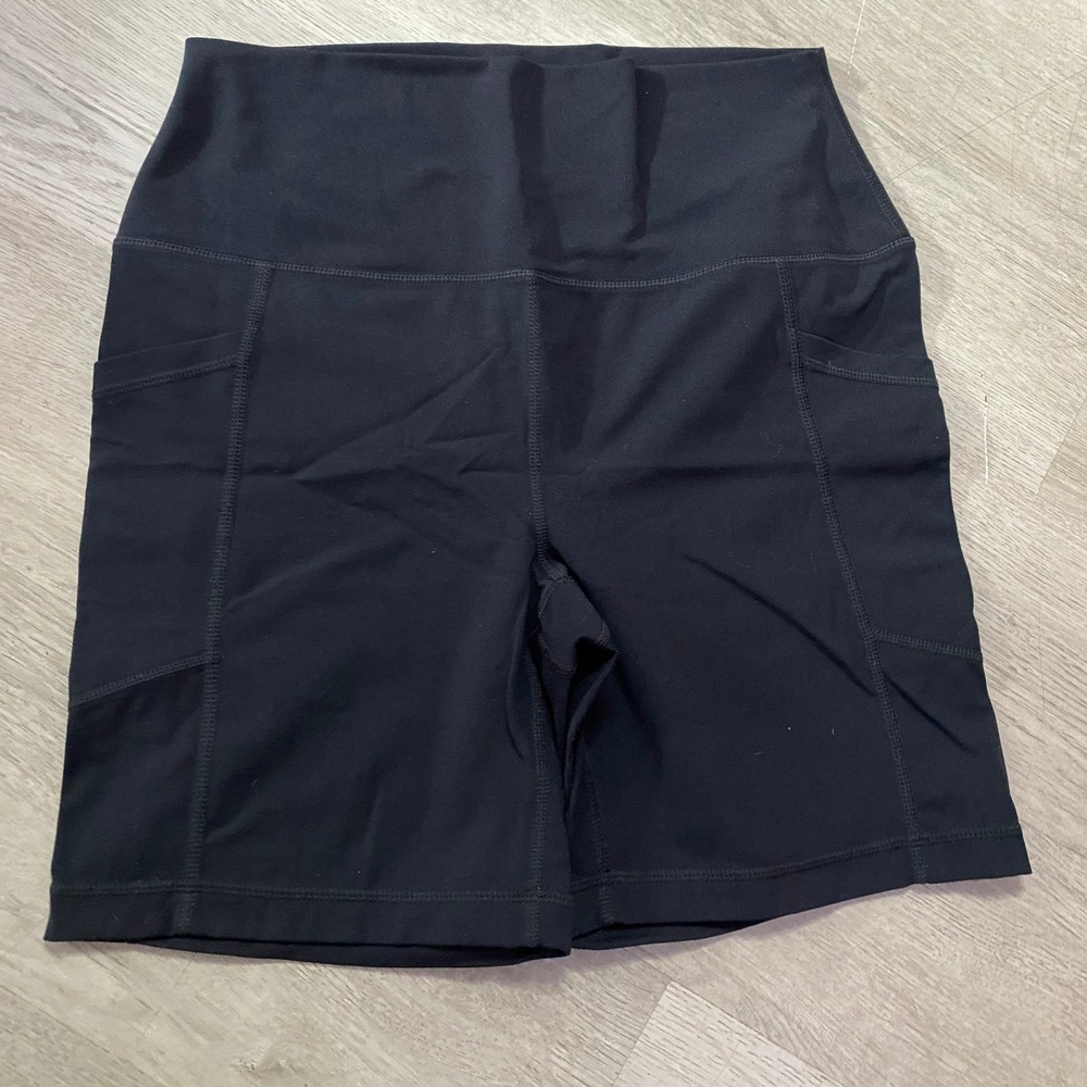 Member's Mark Bike Short Women XL Black High Waisted Side Pockets SHY3961